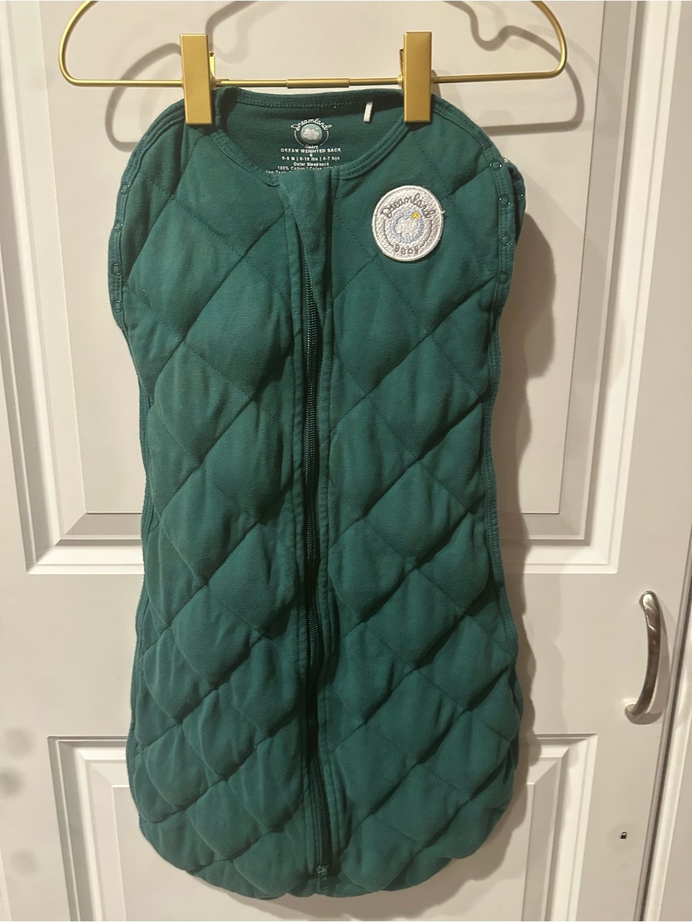 Green size small dreamland baby sleep sack w swaddle 0-6 mo (8-16lbs)